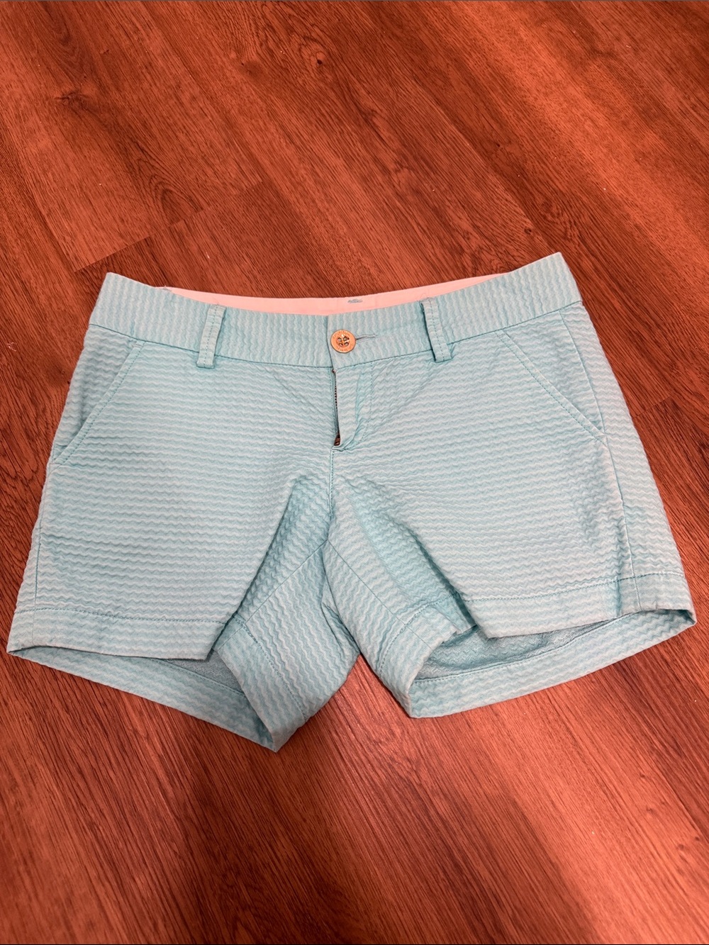 Lilly Pulitzer Aqua Textured Callahan Shorts
